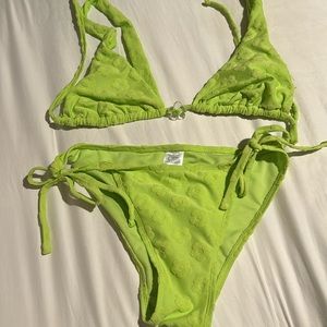 target neon green flower bikini